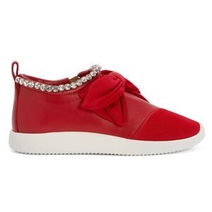 Giuseppe Zanotti red bow sneakers with Swarovski crystals 36.5 $785